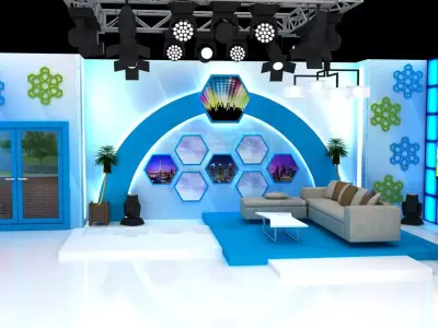 Tv News Program Virtual Studio 002 3D model