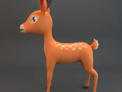 Cartoon Deer Low-poly 3D model purchase