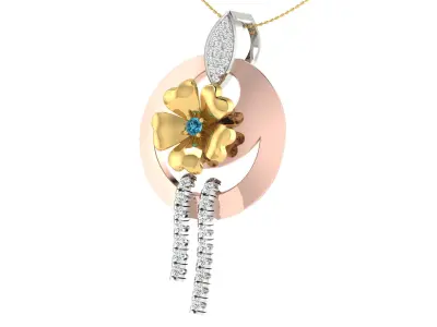Solitaire Women Pendant 3dm STL OBJ FBX Renders Details 3D print model 7