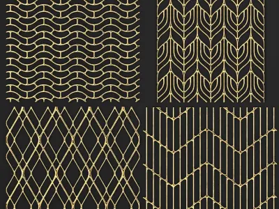 collection of golden lattice 3D model