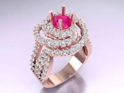 Diamond Ring - Womens Rings - N3679 3D print model