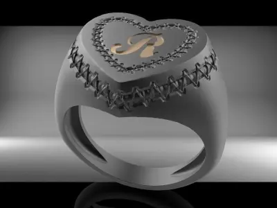 anello cuore 3D print model