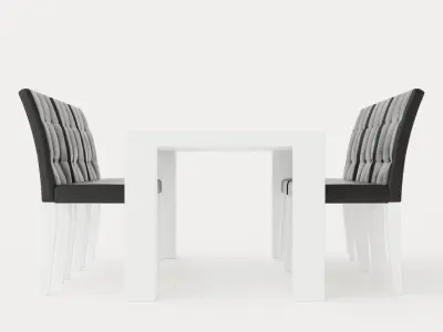 Cibus Food Group 180 Cm With 6 Viktor Chair White Black Low-poly 3D model