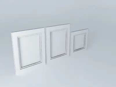 Paintings three empty frames Free 3D model