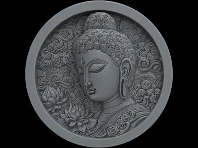 buddha wall decor cnc  3D print model