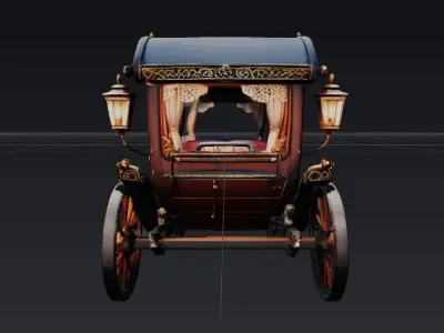 Ornate Victorian Carriage - High-Detail 3D Model 3D model