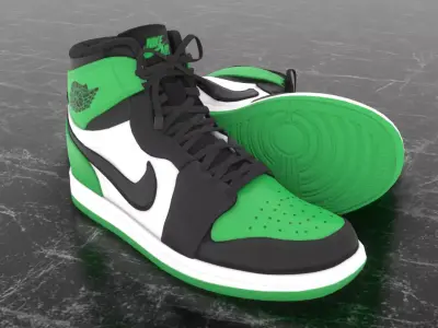 NIKE 3D SHOES - AIR JORDAN GREEN Low-poly 3D model