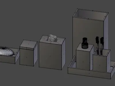 Bathroom Set two toothbrushes in box 3D model