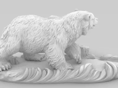 Bear Sculpture 3D Model for CNC Milling or 3D Printing 3D print model