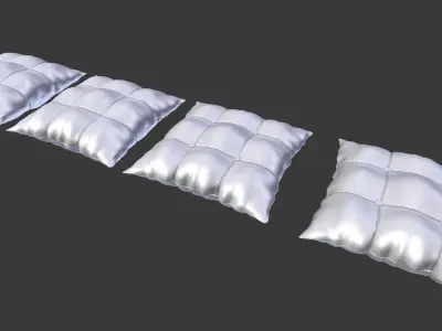 Buttoned Pillow Set 3D model