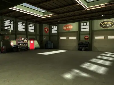 Game Ready Vintage Garage Low-poly 3D model