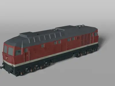 Old East-German Diesel locomotive 3D model