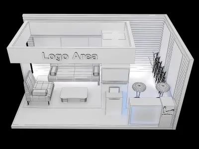 Booth Exhibition Stand a380a 3D model