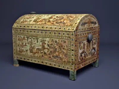 Egyptian King Tutankhamun chest Low-poly 3D model