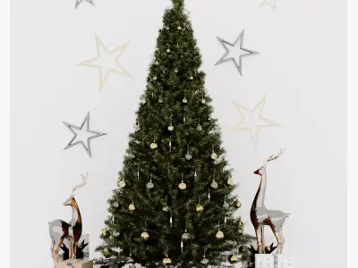 High quality Christmas tree pack 10 3D model