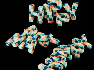 Happy pillow set 3D model