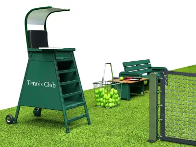 Tennis court Low-poly 3D model purchase