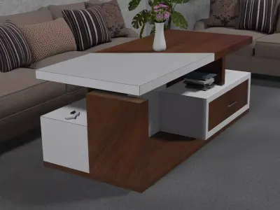 Modern and Elegant Living Room with Furnitures  3D model