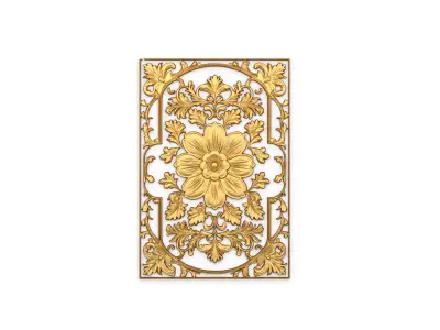 classical door decor 06 3D model