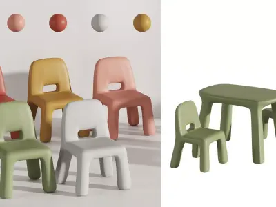 Nordic Ins table and chair from aliexpress 3D model