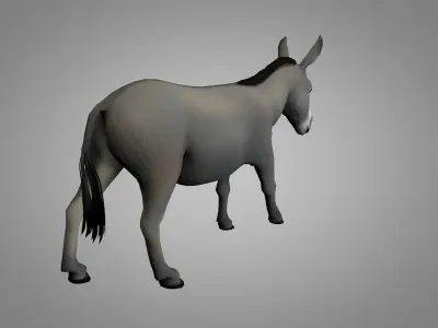 Donkey Low-poly 3D model