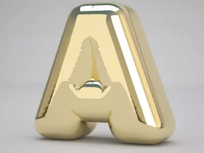 Gold A Balloon 3D model