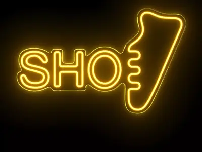 Shoe Neon Sign 3D model