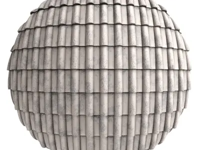 Roof Tile Materials 3- By 3 color Pbr By Sbsar 4k Texture