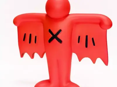 Keith Haring Flying Devil Red toy 3D print model