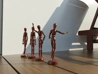 Wooden puppet 3D Model 3D model