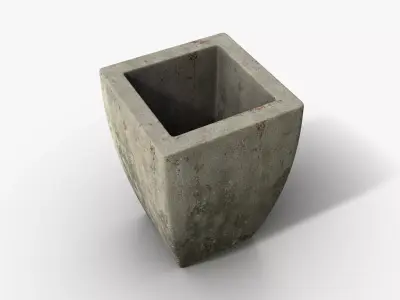 Vase Concrete Quad S Low-poly 3D model