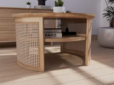 Coffee table rattan  3D model