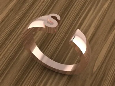 Alphabet Ring S 3D print model