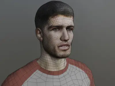 3D Model of a Tennis Champion Carlos Alcaraz Low-poly 3D model