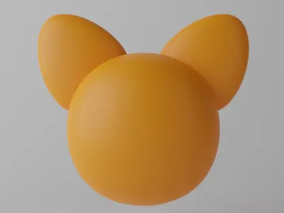 Cartoon Cute Fox Head 3D model