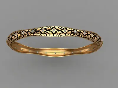 Stylish TURKISH  bangle Jewellery For Women 3D print model