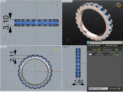 Eternity  halo ring   433 3D print model