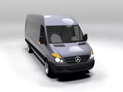 MERCEDES SPRINTER XL 2008 LOWPOLY Low-poly 3D model