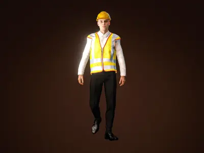 High Quality Male Engineer Low-poly 3D model