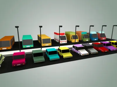 LOW POLY VEHICLE PACK Low-poly 3D model