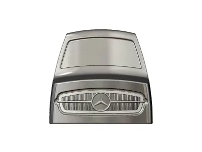 Ribbed sides scoop Mercedes 300SL gullwing grille car sculpture 3D print model