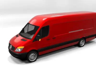 MERCEDES SPRINTER XXL 2008 LOWPOLY Low-poly 3D model