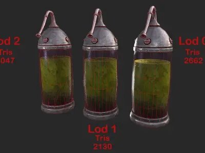 Medieval Laboratory Furniture Set Low-poly 3D model