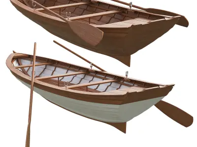 Wooden Boat 3D model