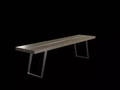 Bench wooden 04 Low-poly 3D model