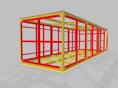 Metal frame house 3D model