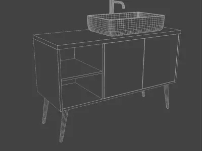 Bathroom cabinet with sink 3D model