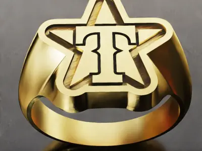 Texas Rangers Baseball Fans Rings 3D Print Models 3D print model