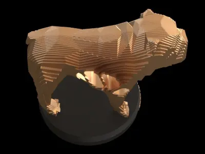 Parametric V Old Bulldog Low-poly 3D model