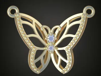 Butterfly Pendant  3D 0123 printable model11 3D print model
